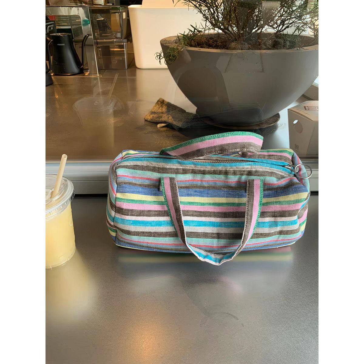 Linen Bag Bulk - กระเป๋าผู้หญิงผ้าฝ้าย 2026 แฟชั่นวินเทจสีสันสดใสลายผ้าลินินทรงกระบอกกระเป๋าถือโมริเกิร์ล