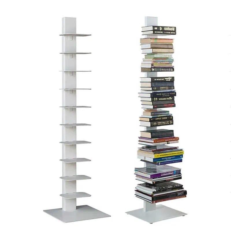 Sustainable Living Design - ชั้นวางหนังสือเข้ามุมแบบโมดูลาร์โลหะทันสมัย ดีไซน์ปรับเปลี่ยนได้แบบซ่อน สำหรับบ้าน สำนักงาน ห้องนั่งเล่น ชั้นเก็บของเหล็กที่ยั่งยืน