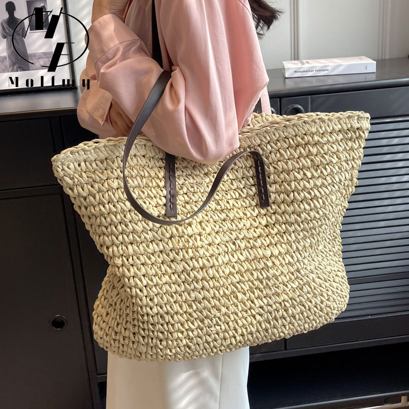 กระเป๋าถือกระเป๋าโท้ทฟางสานสำห - Linen Bag Bulk บทวิจารณ์และราคา