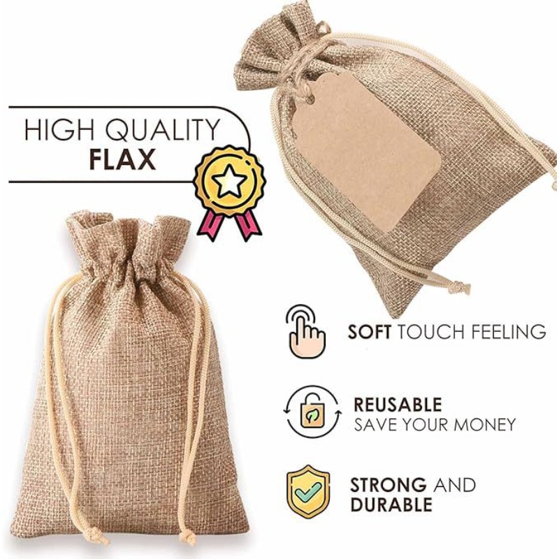 ถุงผ้าลินินแบบมีเชือกผูก 21/51 - Linen Bag Bulk บทวิจารณ์และราคา