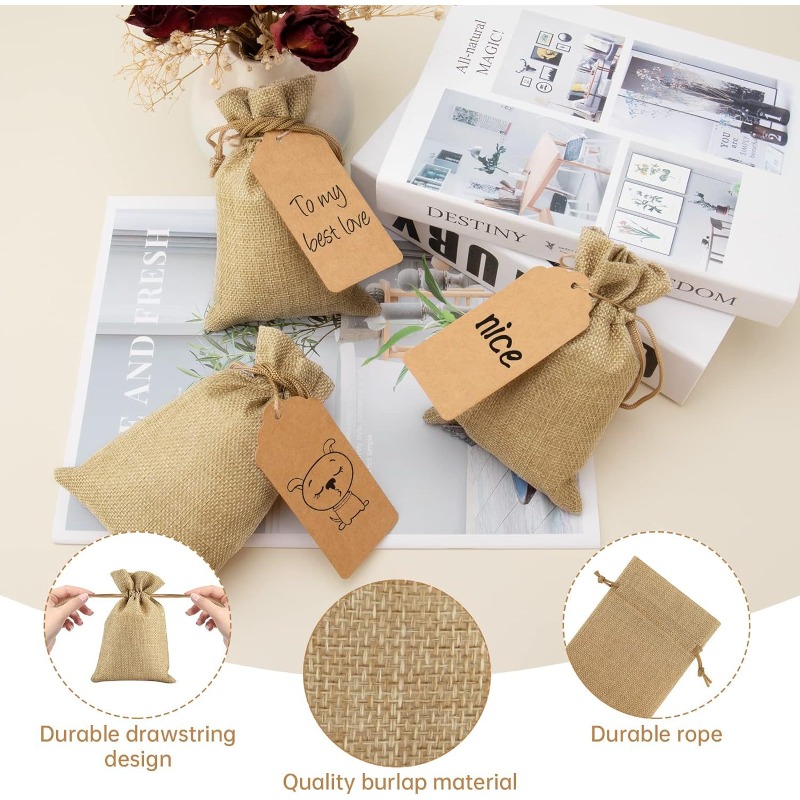 ถุงผ้าลินินแบบมีเชือกผูก 21/51 - Linen Bag Bulk บทวิจารณ์และราคา