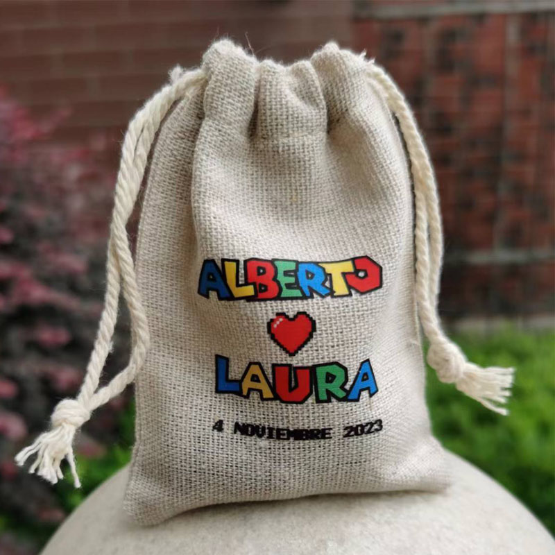 ถุงของขวัญผ้าลินินโลโก้ออกแบบไ - Linen Bag Bulk บทวิจารณ์และราคา